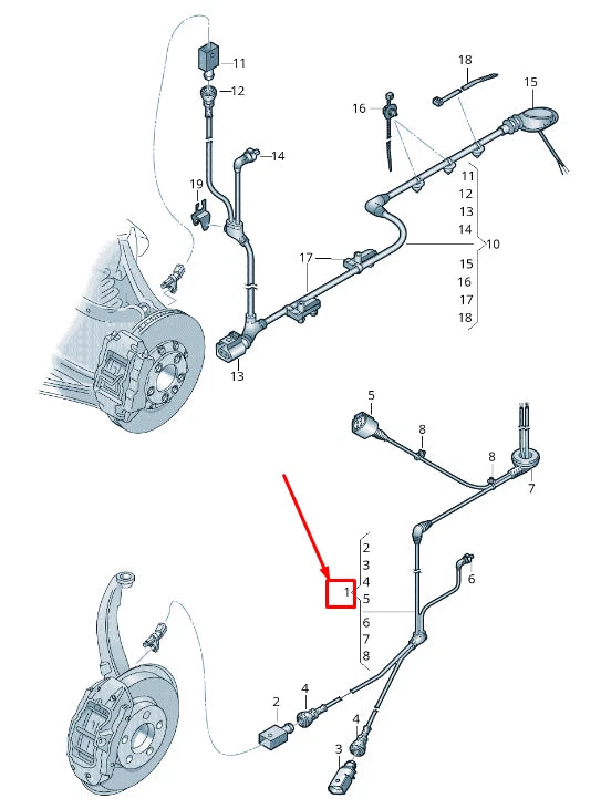 NEW AUDI Q3 F3 RIGHT SPEED SENSOR WIRING HARNESS 5TA927903L