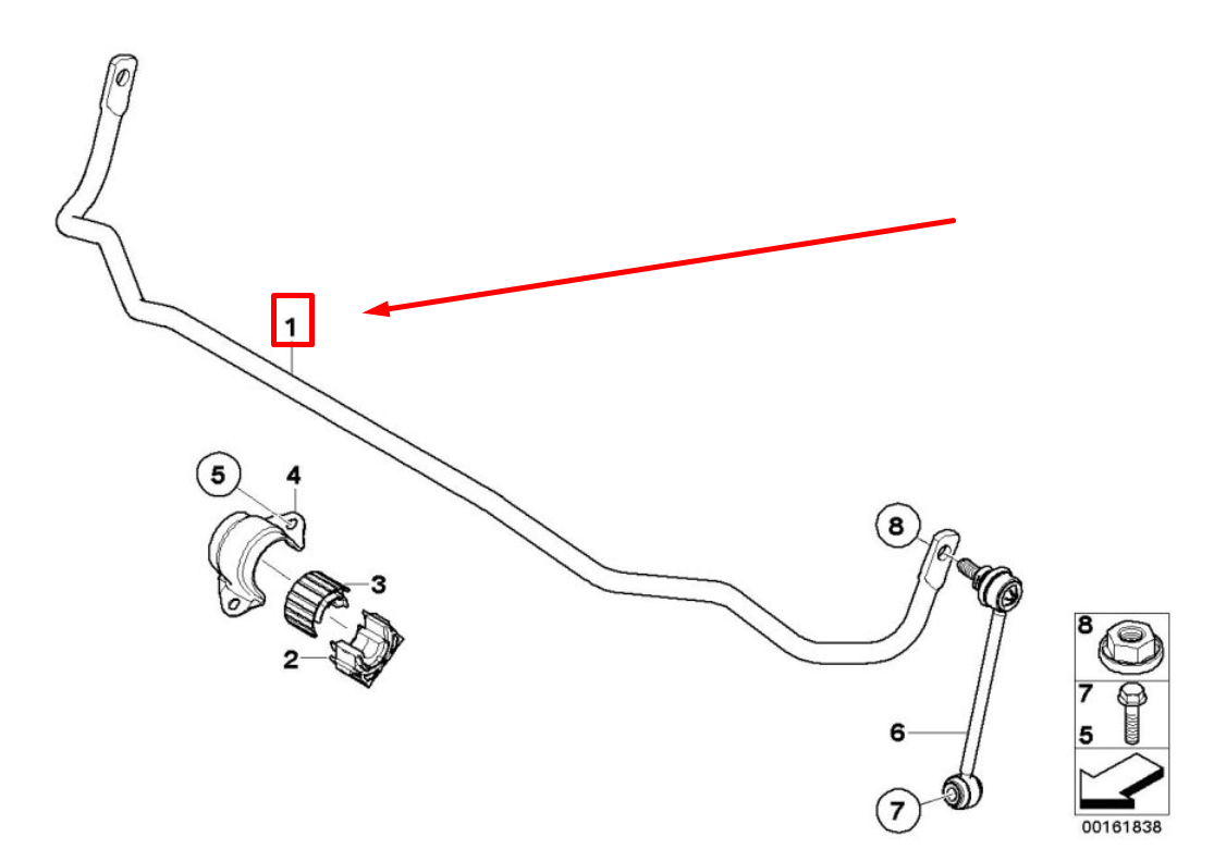 new bmw 3 e90 rear sway bar 33552283655 2283655 original