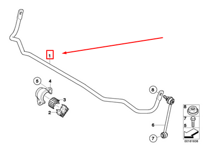 new bmw 3 e90 rear sway bar 33552283655 2283655 original