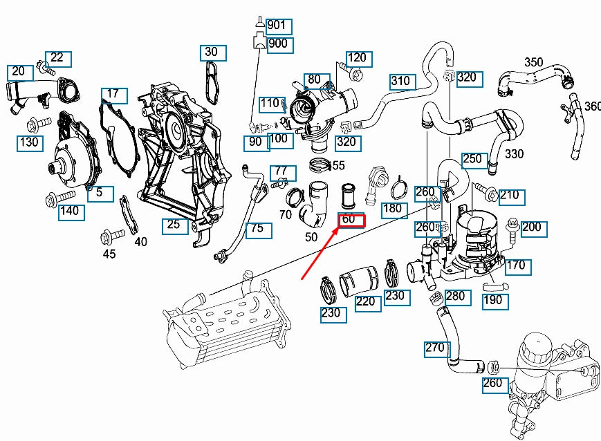 NEW MB SPRINTER 906 FEED LINE CONNECTION PIPE SOCKET A0009977070 ORIGINAL