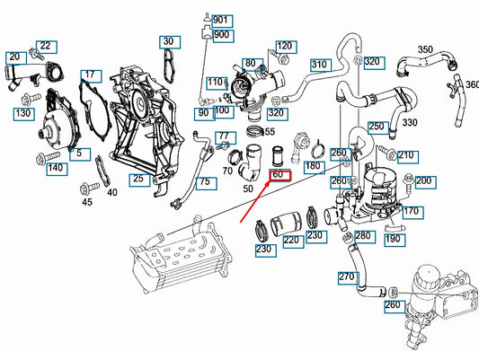 NEW MB SPRINTER 906 FEED LINE CONNECTION PIPE SOCKET A0009977070 ORIGINAL