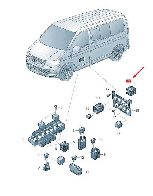 NEW VW TRANSPORTER VI T6 RELAY PLATE 9 PIN 7M0937527