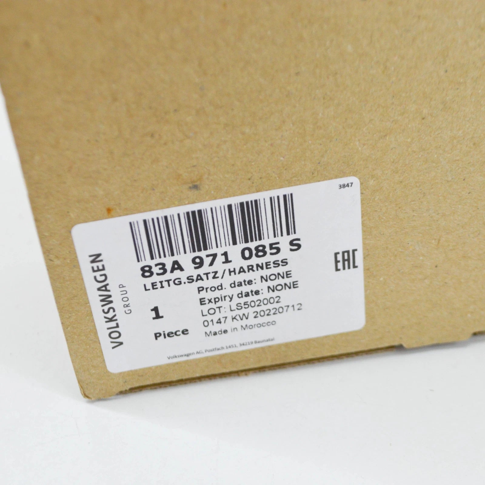 NEW AUDI Q3 F3 FRONT BUMPER WIRING SET 83A971085S ORIGINAL