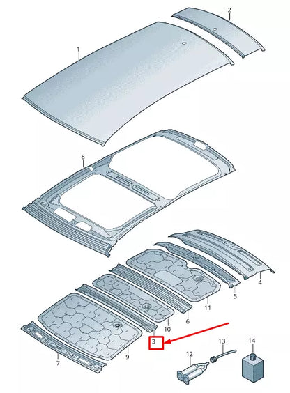 NEW AUDI A6 4A C8 CENTER ROOF FRAME 4K9817969