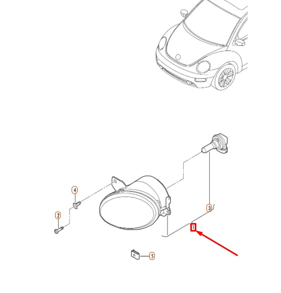 NEW VOLKSWAGEN BEETLE 9C FRONT RIGHT HALOGEN FOG LIGHT 1C0941700E ORIGINAL