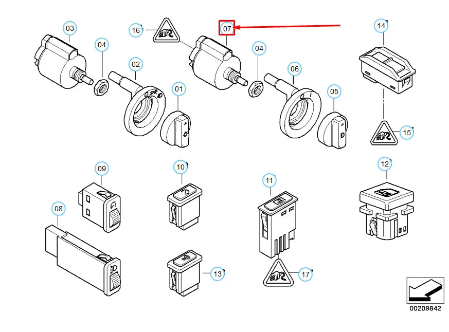 NEW BMW 5 E39 FOG LAMP AND FOG TAIL LAMP SWITCH 61316901342 6901342 ORIGINAL