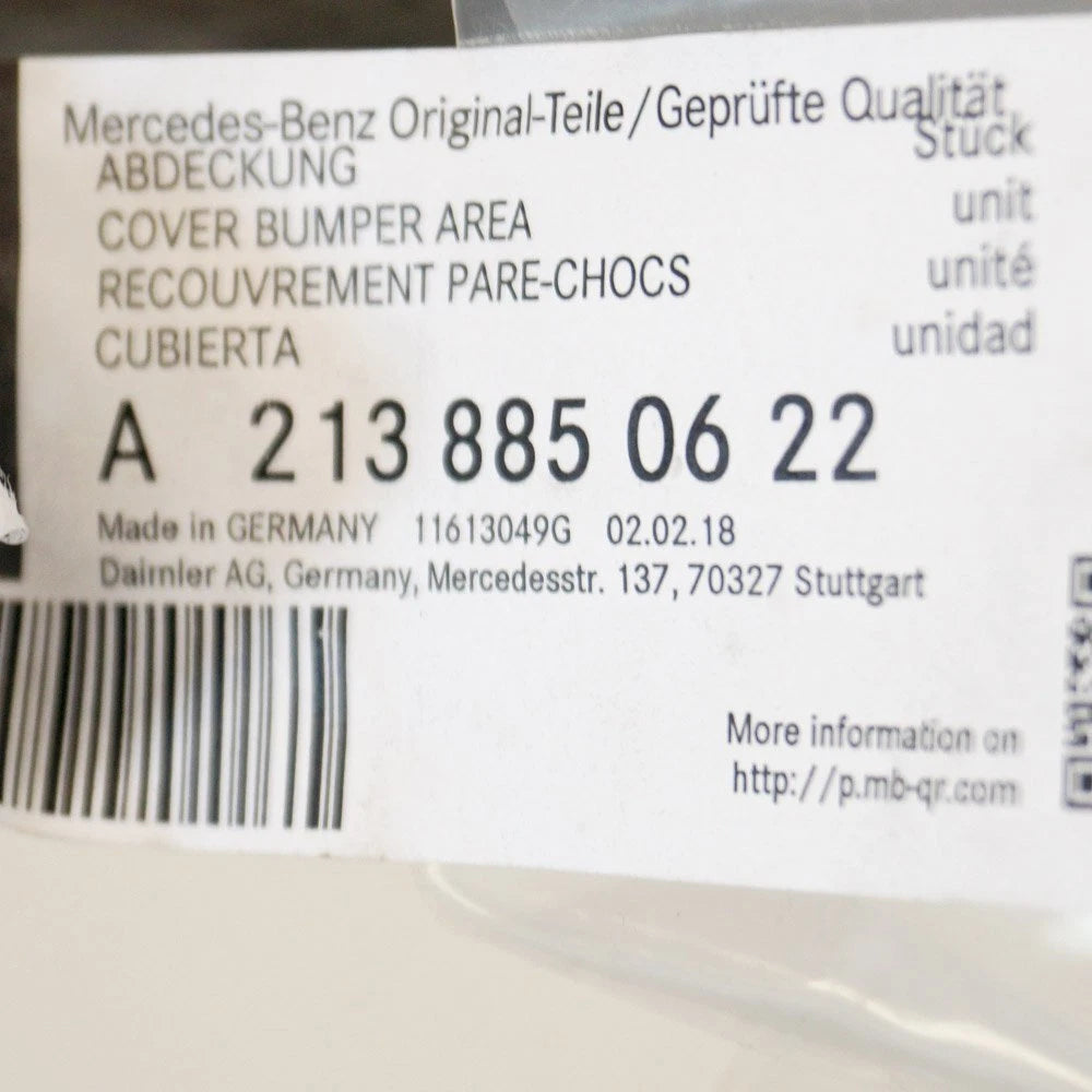 NEW MERCEDES-BENZ E-CLASS W213 FRONT BUMPER LOWER GRILL A2138850622 2018