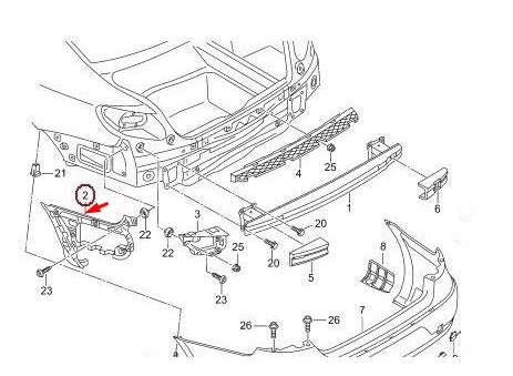 NEW VW PASSAT CC 357 REAR BUMPER RIGHT SIDE SUPPORT BRACKET 3C8807376B