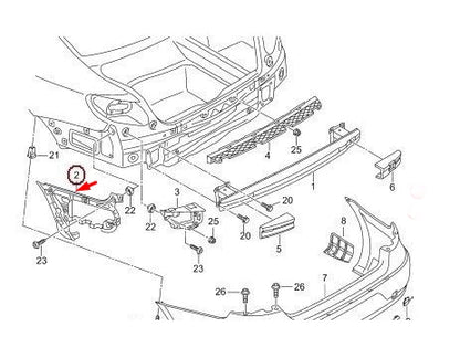 NEW VW PASSAT CC 357 REAR BUMPER RIGHT SIDE SUPPORT BRACKET 3C8807376B