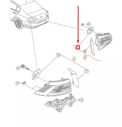 NEW VOLKSWAGEN PASSAT B8 REAR INNER TAIL LIGHT SEAL 3G5945395 ORIGINAL