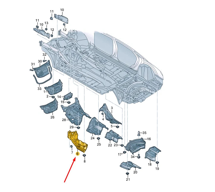 NEW AUDI A8 4N D5 FRONT RIGHT TUNNEL HEAT SHIELD LHD 4N1825694C ORIGINAL
