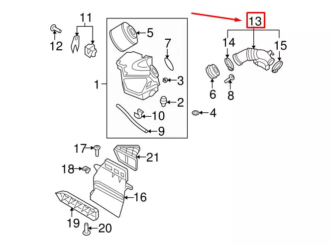 NEW AUDI A4 AVANT B8 ENGINE INTAKE THROTTLE BODY HOSE 06E129629H