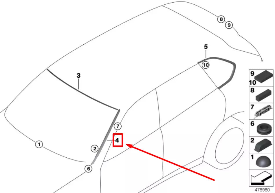 NEW BMW X5 F15,F85 WINDSHIELD LEFT VERTICAL TRIM 7387917 51317387917 ORIGINAL