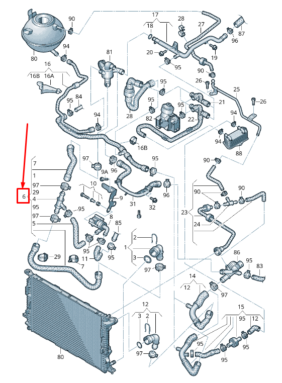 new audi q3 8u coolant hose with quick release coupling 5n0122051at original
