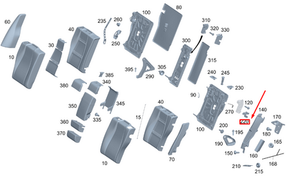new mb gle w167 rear backrest outer left frame cover a16792307009051 original