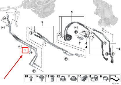 NEW BMW X7 G07 UNDERFLOOR COOLANT PIPE 64216821662 6821662 ORIGINAL
