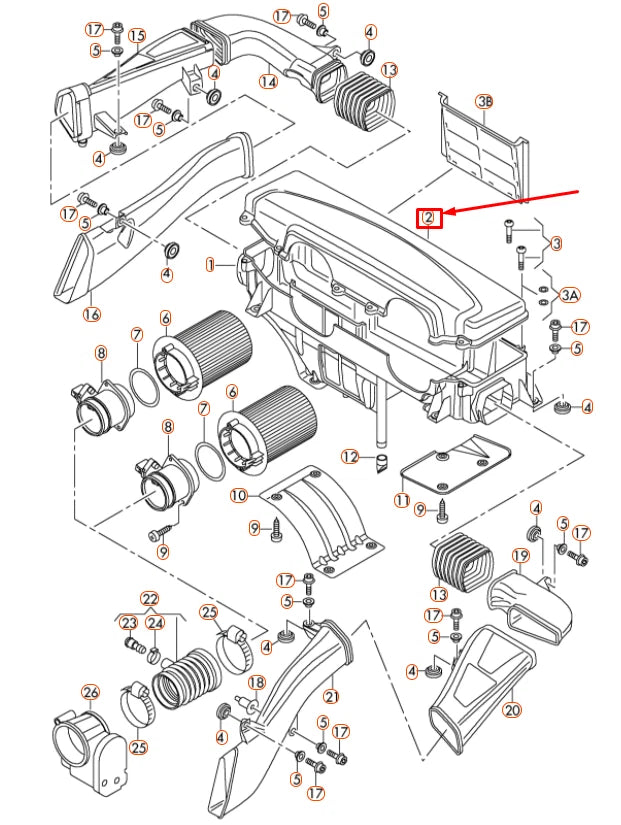 NEW AUDI R8 42 AIR CLEANER UPPER PART 420133846B ORIGINAL