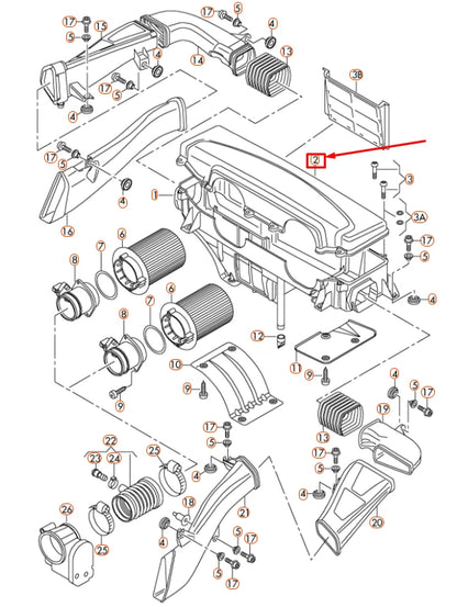 NEW AUDI R8 42 AIR CLEANER UPPER PART 420133846B ORIGINAL
