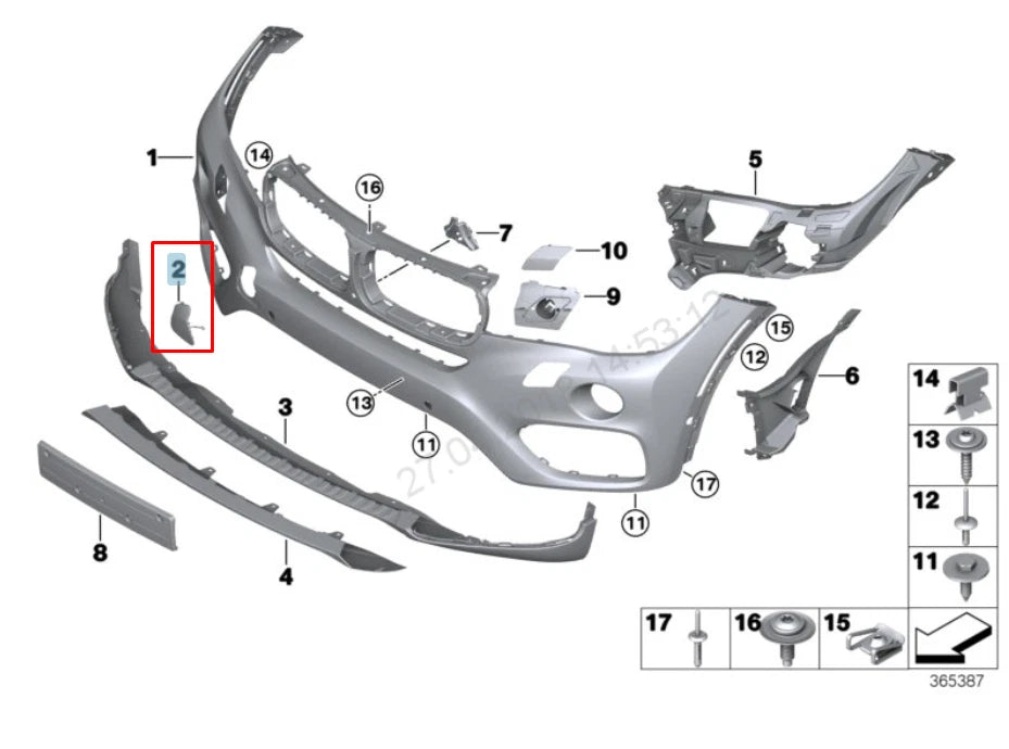 NEW BMW X6 F16 FRONT BUMPER TOW EYE HOOK COVER 51117422901 2016 ORIGINAL