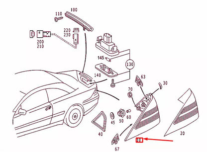 NEW MERCEDES-BENZ CL COUPE C215 REAR RIGHT TAIL LAMP A2158200264 ORIGINAL