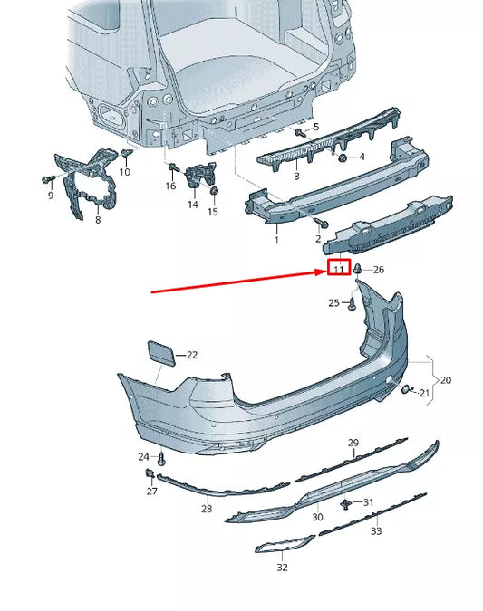 NEW VW PASSAT B8 3G REAR BUMPER FOAM FILLER PIECE 3G9807251C