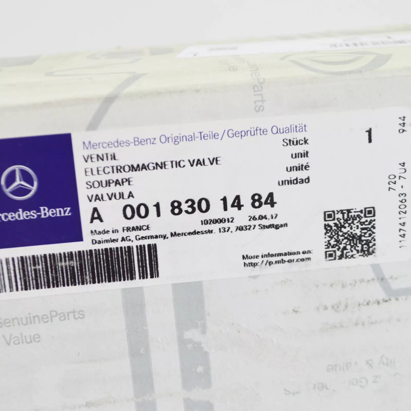 NEW MB S W140 ELECTROMAGNETIC HEATER CONTROL VALVE A0018301484 ORIGINAL