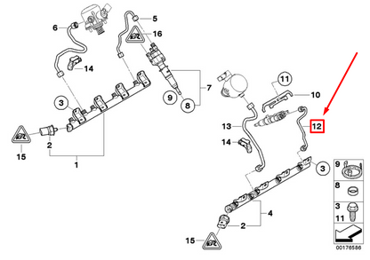 new bmw x6 e71, e72 high pressure fuel line 7548709 13537548709 original