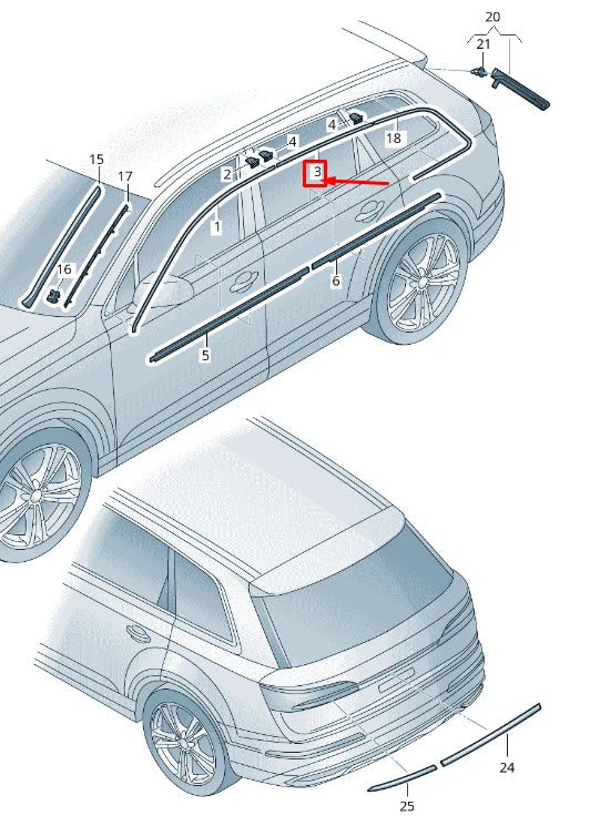 NEW AUDI Q7 4M REAR RIGHT DOOR COVER TRIM 4M0853908C 3Q7 4M0853908C3Q7