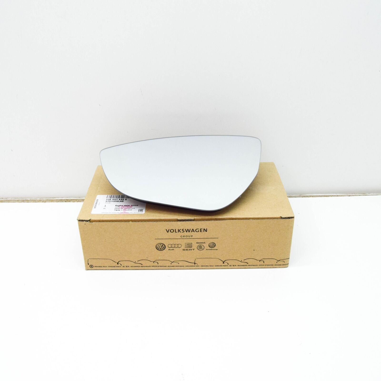 NEW AUDI E-TRON GE FRONT LEFT DOOR MIRROR GLASS 4KE857535G ORIGINAL