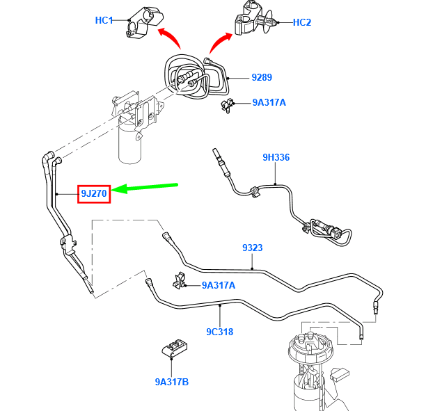 new ford transit mk3 fuel tube assy 1676173 6c11-9j270-ce original