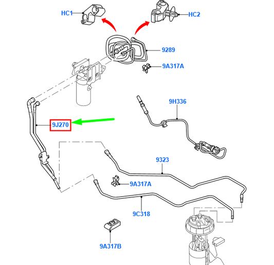 new ford transit mk3 fuel tube assy 1676173 6c11-9j270-ce original
