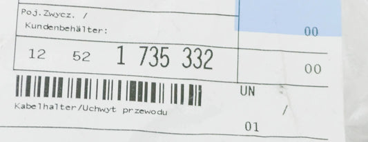 NEW BMW 3 E36 HARNESS CABLE HOLDER 12521735332 1735332 ORIGINAL