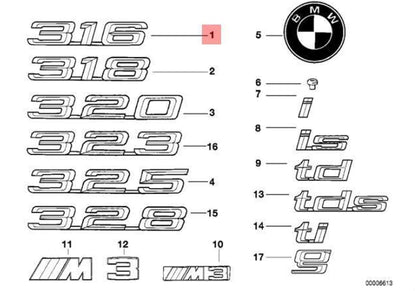 NEW BMW Z3 E36 TRUNK LID CHROME EMBLEM 51141977249 ORIGINAL