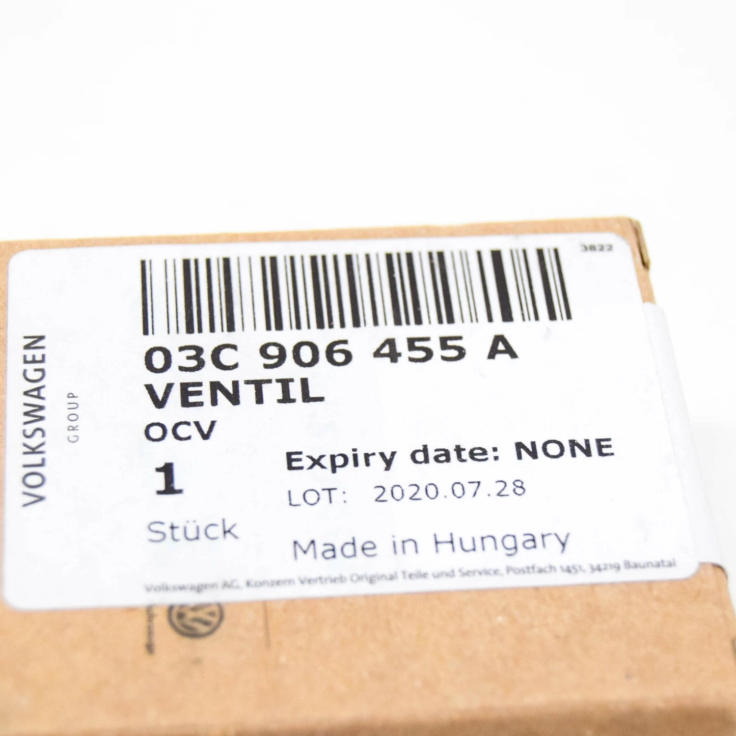 NEW AUDI A1 8X CAMSHAFT OIL CONTROL VALVE 03C906455A 2014 2.0 PETROL ORIGINAL