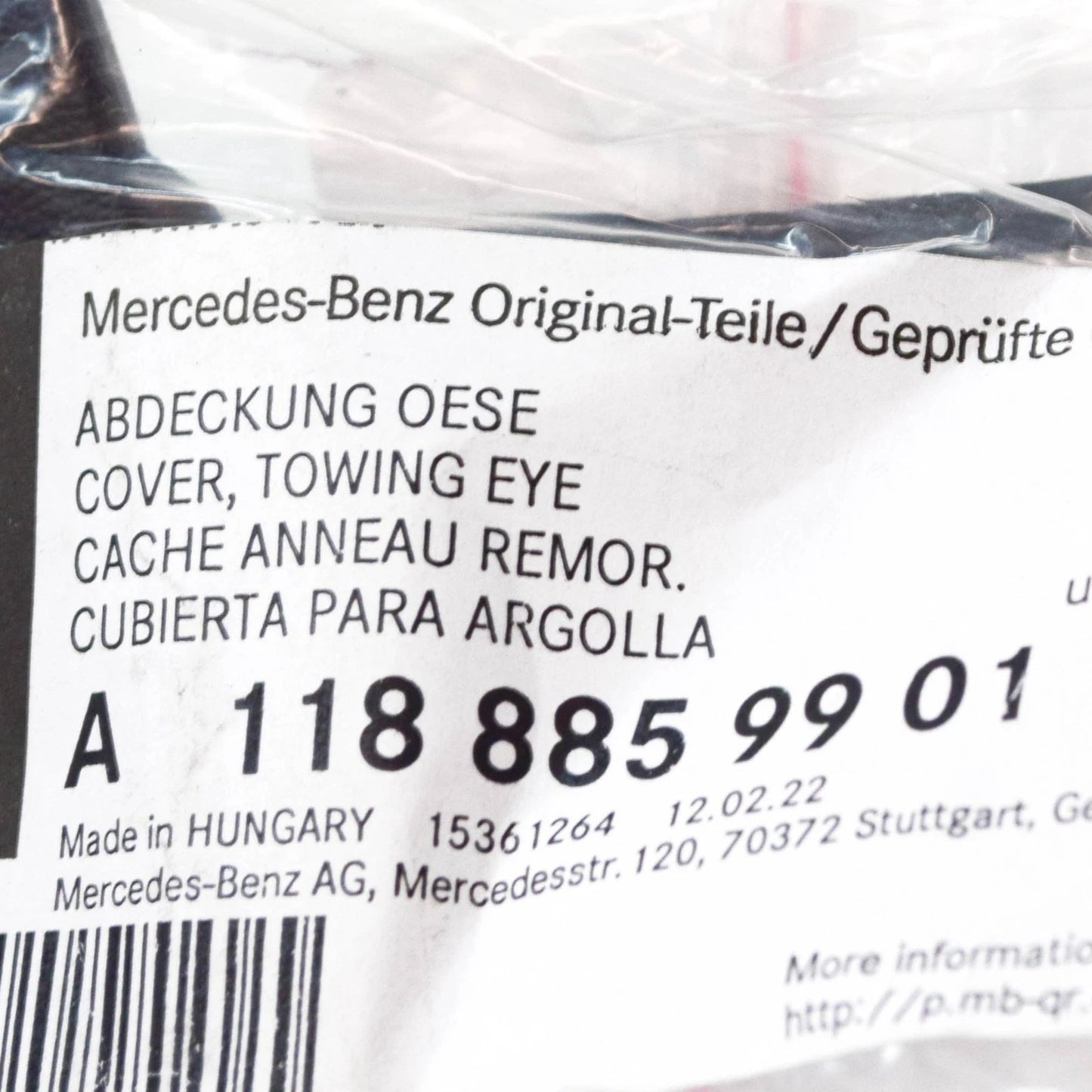 NEW MERCEDES-BENZ CLA COUPE C118 REAR BUMPER TOW EYE COVER A1188859901 ORIGINAL