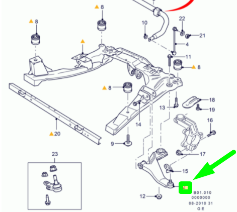 new ford mondeo mk3 front suspension left lower control arm 1909998 original