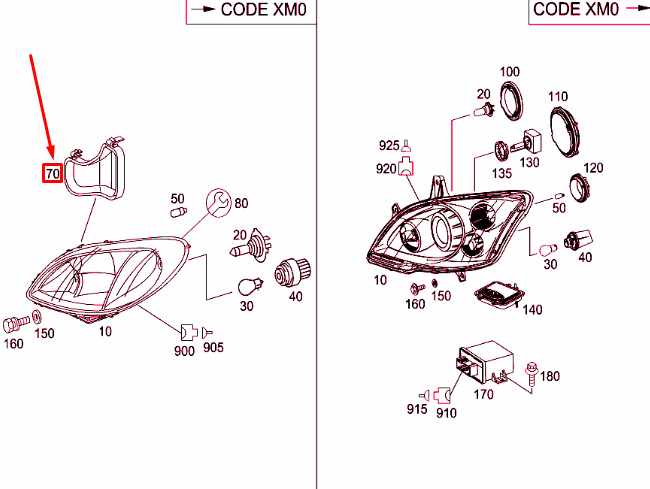 NEW MERCEDES-BENZ VITO W639 FRONT LEFT HEADLIGHT COVER A0008265524 ORIGINAL