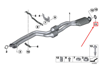NEW BMW 1 CABRIO E88 REAR EXHAUST GASKET RING 7553130 18117553130 ORIGINAL