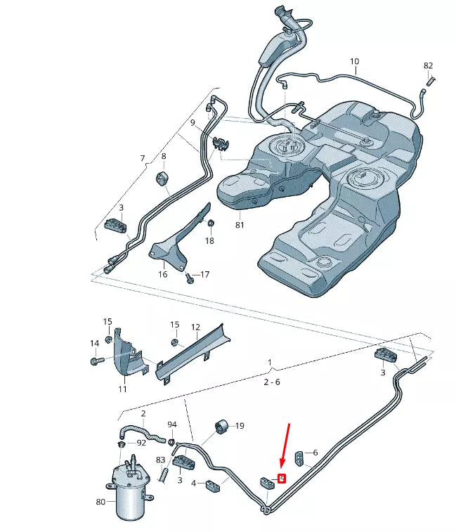 NEW VW TOUAREG 7P MK2 FUEL LINE RETAINER 7L6201532