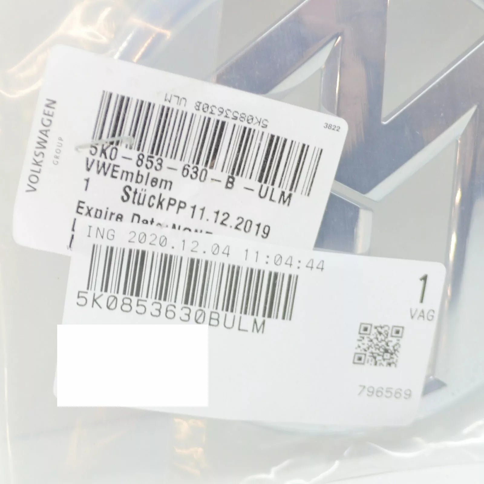 NEW VOLKSWAGEN CC BOOTLID BADGE 5K0853630BULM 2017