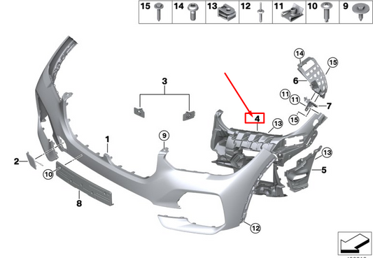 new bmw x5 g05 front left bumper fog lamp support 51117421819 original