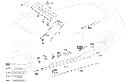 NEW MERCEDES-BENZ C C205 LEFT SIDESKIRT BRACKET MOUNT A2056983700 20 ORIGINAL
