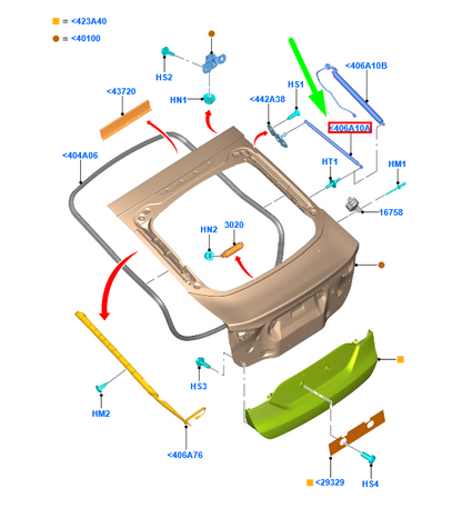 new ford mondeo mk5 luggage compartment door gas lift assy 2080697 original