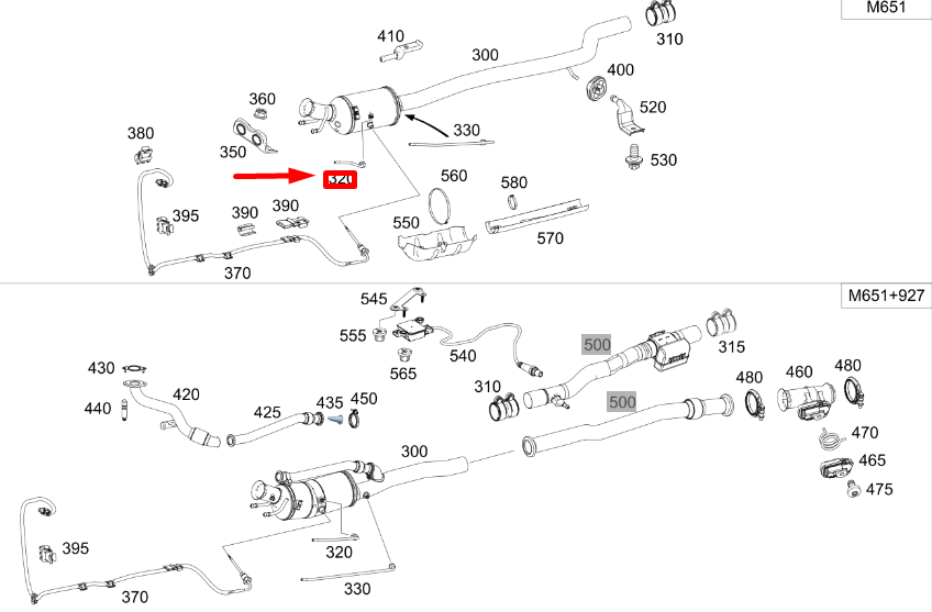 new mb cla c117 upstream particulate filter pressure line a2464913400 original