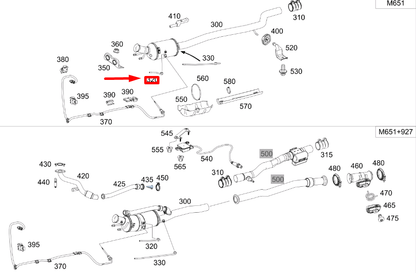 new mb cla c117 upstream particulate filter pressure line a2464913400 original