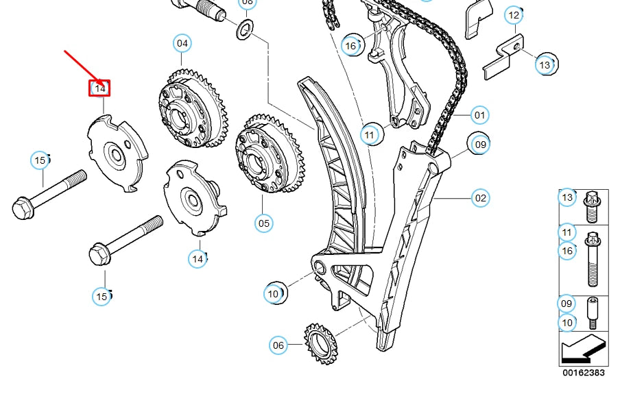 NEW BMW 3 E90 TIMING CHAIN INPULSE SENDING WHEEL 11367540442 ORIGINAL