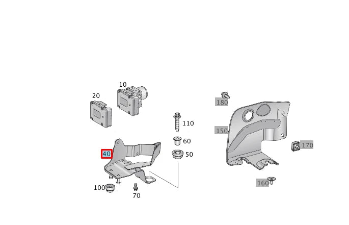 NEW MERCEDES-BENZ GLE W166 ANTI LOCK BRAKE PUMP MOUNT A1664310140 ORIGINAL