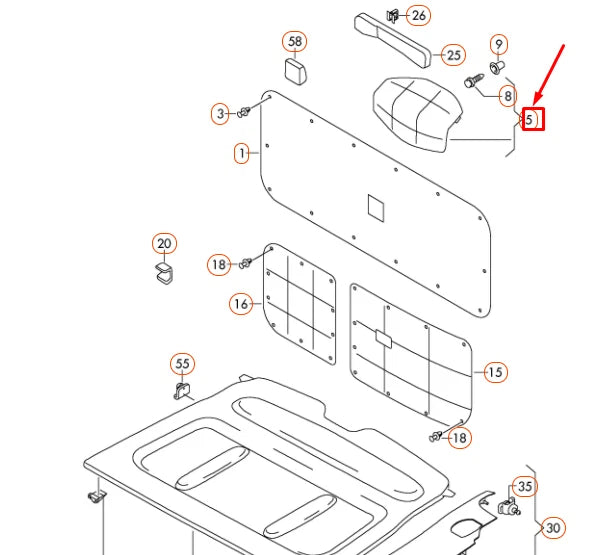 NEW VW CADDY 2K REAR WIPER MOTOR COVER CAP 2K0867425B9B9 ORIGINAL