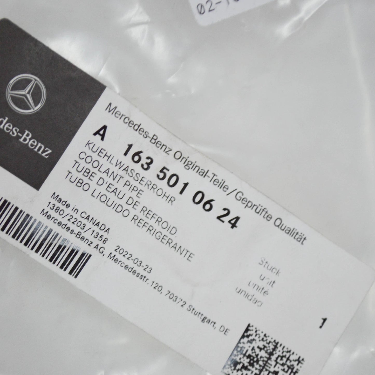 NEW MERCEDES-BENZ ML W163 TRANSMISSION OIL COOLER LINE A1635010624 ORIGINAL