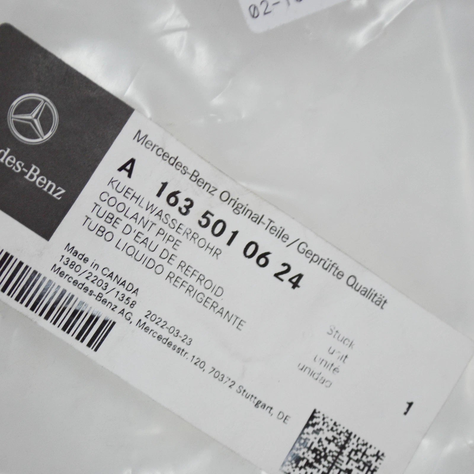 NEW MERCEDES-BENZ ML W163 TRANSMISSION OIL COOLER LINE A1635010624 ORIGINAL